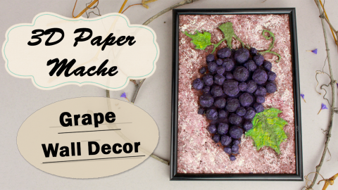 DIY 3D Paper Mache Grape Bunch Wall Decor 